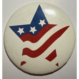 Hallmark American Flag Patriotic Star Pinback Button 3" E5